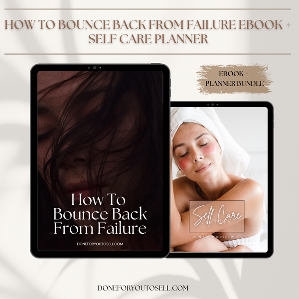 How To Bounce Back from Failure Ebook + Self Care Planner Bundle